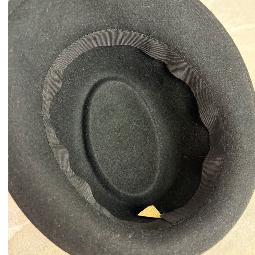 Arlin Fedora Hat Unisex OS Black Wool Felt Pork Pie Classic Dark Academia - Picture 5 of 6